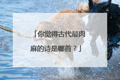 你觉得古代最肉麻的诗是哪首?