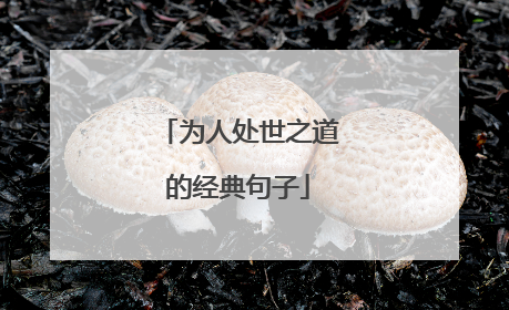 为人处世之道的经典句子
