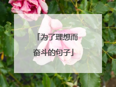 为了理想而奋斗的句子