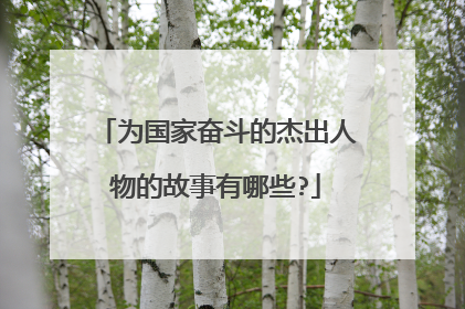 为国家奋斗的杰出人物的故事有哪些?