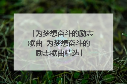 为梦想奋斗的励志歌曲 为梦想奋斗的励志歌曲精选