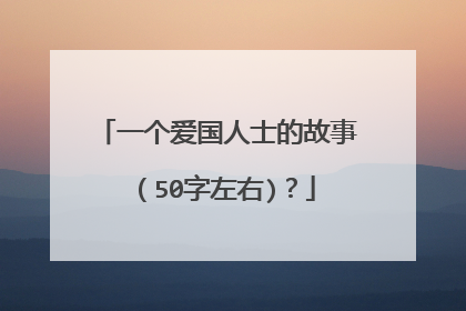 一个爱国人士的故事（50字左右)？