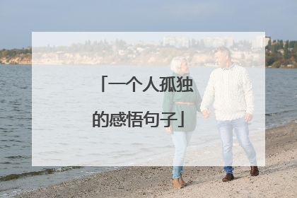 一个人孤独的感悟句子
