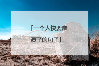 一个人快要崩溃了的句子