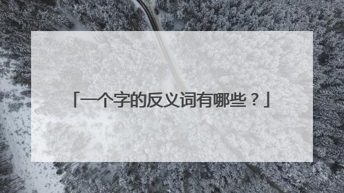 一个字的反义词有哪些？