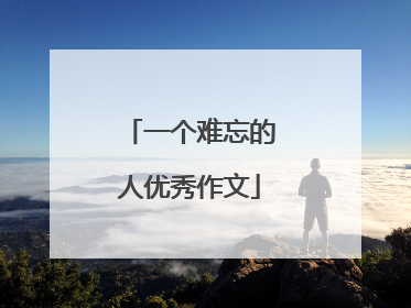 一个难忘的人优秀作文