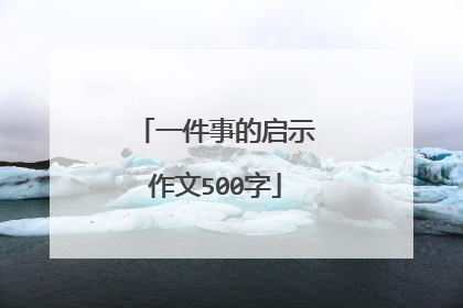 一件事的启示作文500字