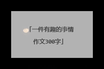 一件有趣的事情作文300字