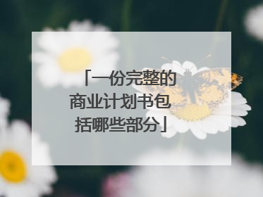 一份完整的商业计划书包括哪些部分