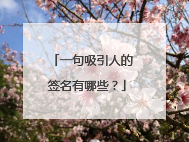 一句吸引人的签名有哪些?