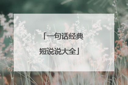 一句话经典短说说大全