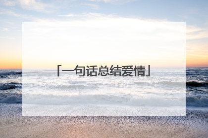 一句话总结爱情