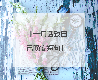 一句话致自己晚安短句