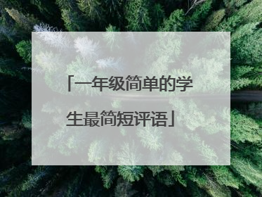 一年级简单的学生最简短评语