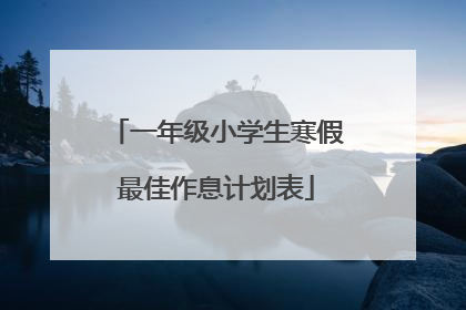 一年级小学生寒假最佳作息计划表