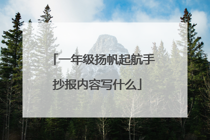 一年级扬帆起航手抄报内容写什么