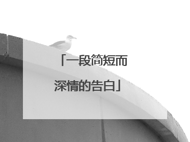 一段简短而深情的告白