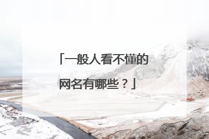 一般人看不懂的网名有哪些?