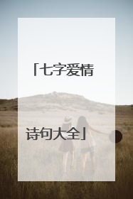 七字爱情诗句大全