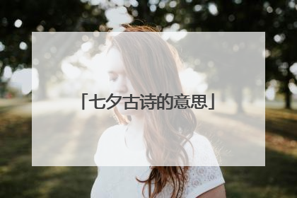 七夕古诗的意思