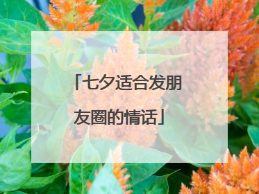 七夕适合发朋友圈的情话