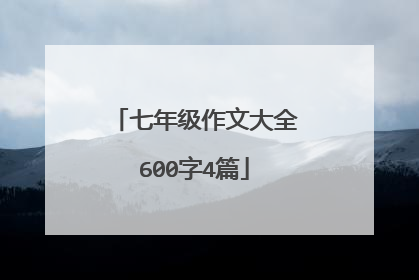 七年级作文大全600字4篇