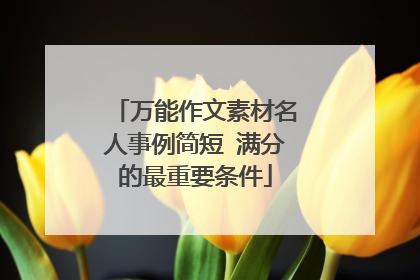 万能作文素材名人事例简短 满分的最重要条件