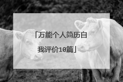 万能个人简历自我评价10篇
