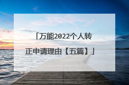 万能2022个人转正申请理由【五篇】