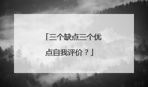 三个缺点三个优点自我评价？