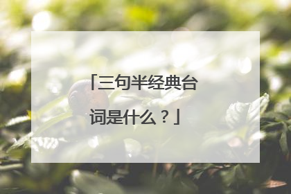 三句半经典台词是什么？