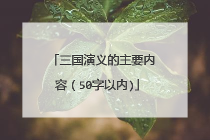 三国演义的主要内容（50字以内)