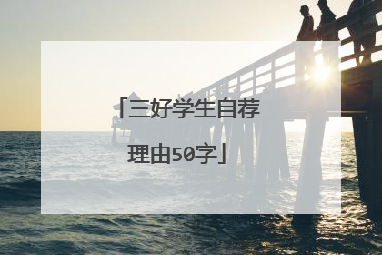 三好学生自荐理由50字
