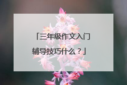 三年级作文入门辅导技巧什么？