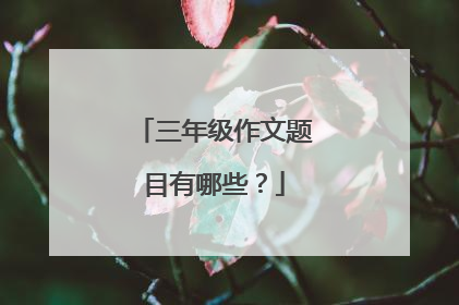 三年级作文题目有哪些?