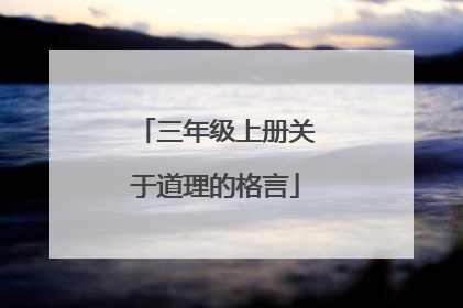 三年级上册关于道理的格言