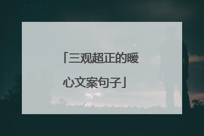 三观超正的暖心文案句子