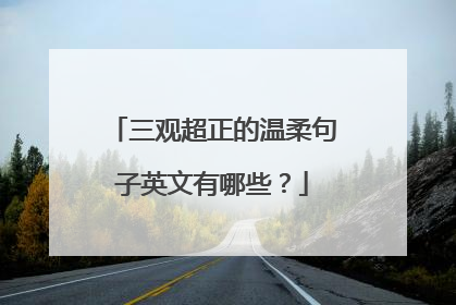 三观超正的温柔句子英文有哪些?