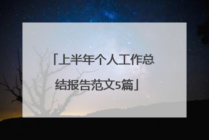 上半年个人工作总结报告范文5篇