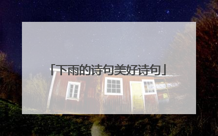 下雨的诗句美好诗句
