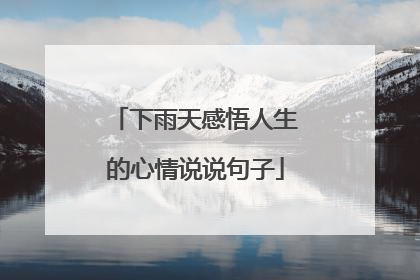下雨天感悟人生的心情说说句子