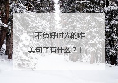 不负好时光的唯美句子有什么？