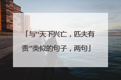 与“天下兴亡，匹夫有责”类似的句子，两句