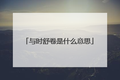与时舒卷是什么意思