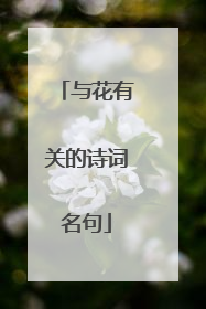 与花有关的诗词名句