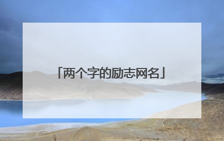 两个字的励志网名