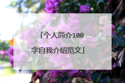 个人简介100字自我介绍范文