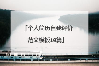个人简历自我评价范文模板10篇