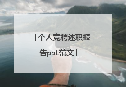 个人竞聘述职报告ppt范文