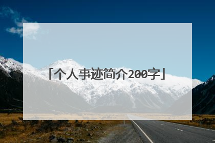 个人事迹简介200字